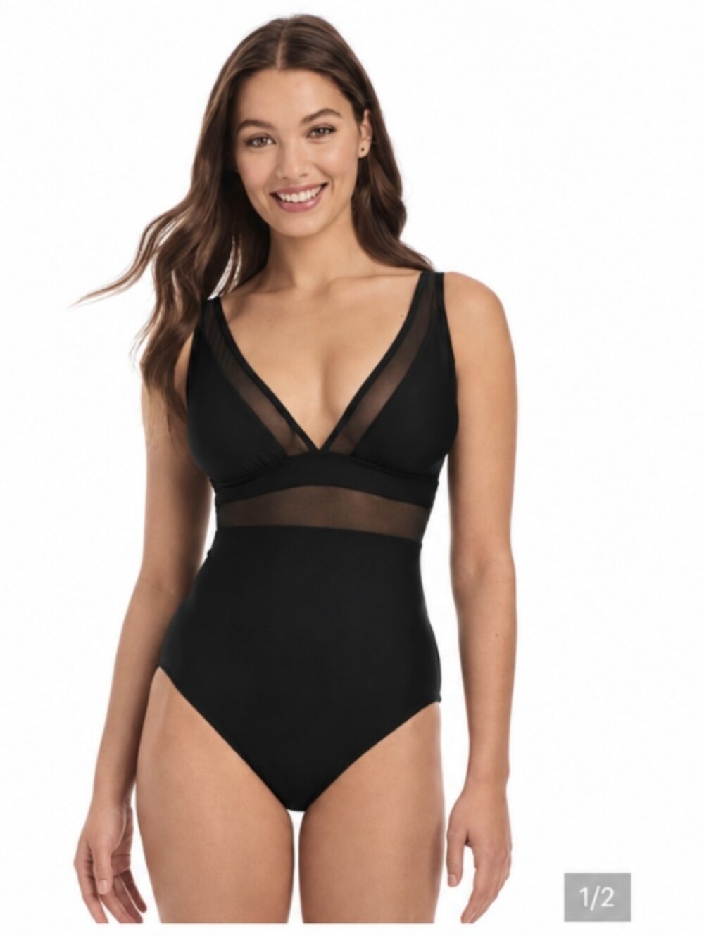 NWT Mesh-Trim One-Piece Swimsuit